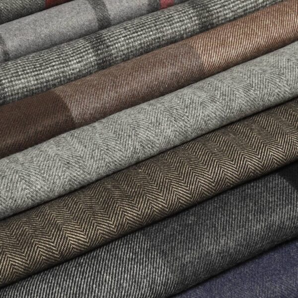 Plaid Herringbone Lightweight Cashmere Feel Scarf